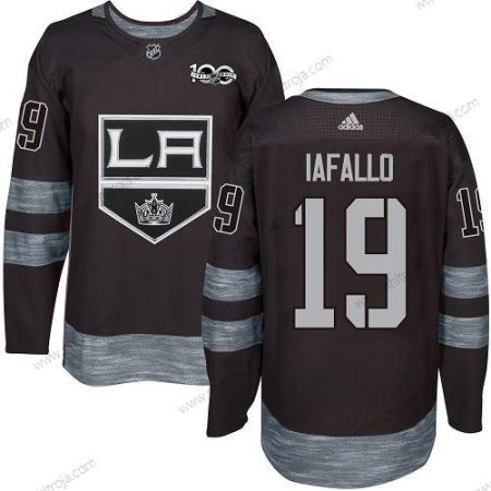 Adidas Herrar Los Angeles Kings #19 Alex Iafallo Svart 1917-2017 100th Jubileum Stitched NHL Tröjor