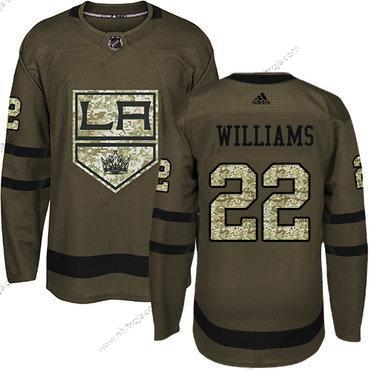 Adidas Herrar Los Angeles Kings #22 Tiger Williams Grön Salute to Service Stitched NHL Tröjor