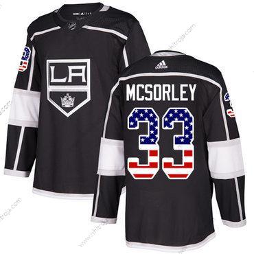 Adidas Herrar Los Angeles Kings #33 Marty Mcsorley Svart Autentisk USA Flag Stitched NHL Hemma Tröjor