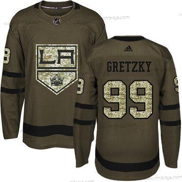 Adidas Herrar Los Angeles Kings #99 Wayne Gretzky Grön Salute to Service Stitched NHL Tröjor