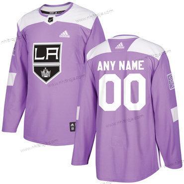 Adidas Herrar Los Angeles Kings Skräddarsydda Lila Rosa Hockey Bekämpar cancer Träning Tröjor