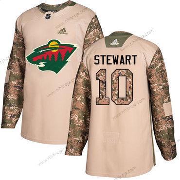 Adidas Herrar Minnesota Wild #10 Chris Stewart Camo Autentisk 2017 Veterans Day Stitched NHL Tröjor