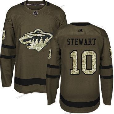 Adidas Herrar Minnesota Wild #10 Chris Stewart Grön Salute to Service Stitched NHL Tröjor