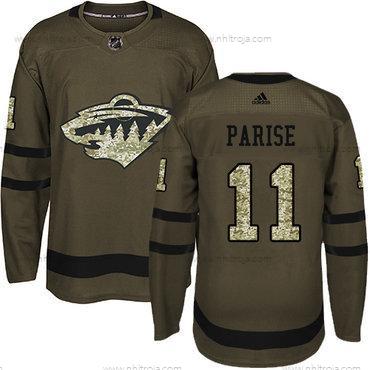 Adidas Herrar Minnesota Wild #11 Zach Parise Grön Salute to Service Stitched NHL Tröjor