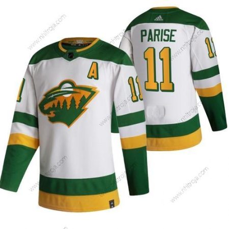 Adidas Herrar Minnesota Wild #11 Zach Parise Vit 2020-21 Omvänd Retro Alternativ NHL Tröjor