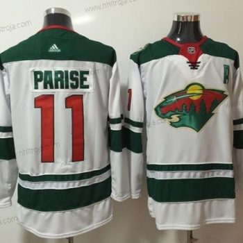 Adidas Herrar Minnesota Wild #11 Zach Parise Vit Road Autentisk Stitched NHL Tröjor