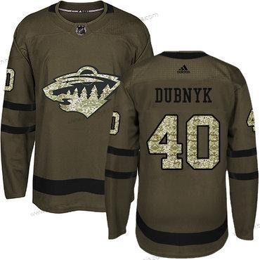 Adidas Herrar Minnesota Wild #40 Devan Dubnyk Grön Salute to Service Stitched NHL Tröjor