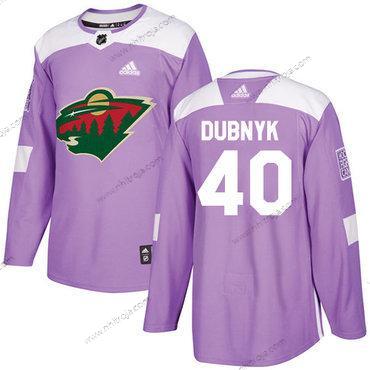 Adidas Herrar Minnesota Wild #40 Devan Dubnyk Lila Autentisk Bekämpar cancer Stitched NHL Tröjor