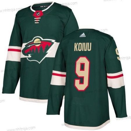 Adidas Herrar Minnesota Wild #9 Mikko Koivu Grön Autentisk Stitched NHL Hemma Tröjor