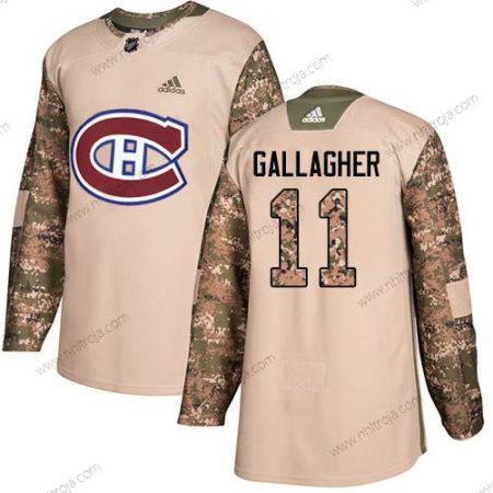 Adidas Herrar Montreal Canadiens #11 Brendan Gallagher Camo Autentisk 2017 Veterans Day Stitched NHL Tröjor