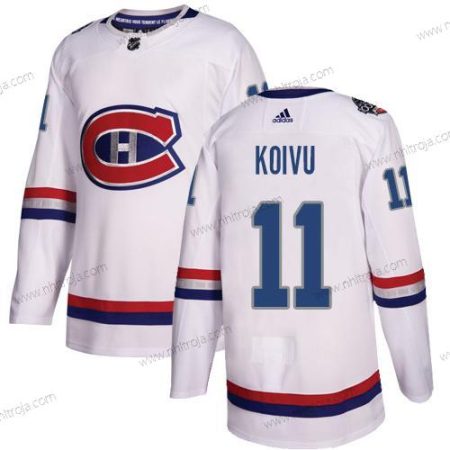 Adidas Herrar Montreal Canadiens #11 Saku Koivu Vit Autentisk 2017 100 Klassisk Stitched NHL Tröjor