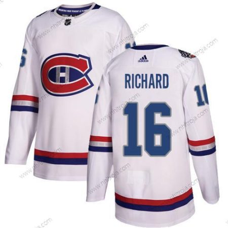 Adidas Herrar Montreal Canadiens #16 Henri Richard Vit Autentisk 2017 100 Klassisk Stitched NHL Tröjor