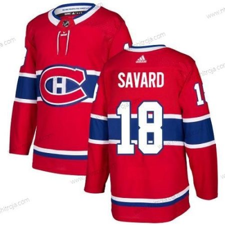 Adidas Herrar Montreal Canadiens #18 Serge Savard Röd Autentisk Stitched NHL Hemma Tröjor