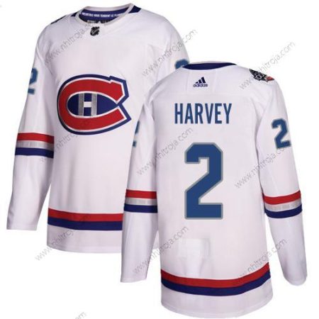 Adidas Herrar Montreal Canadiens #2 Doug Harvey Vit Autentisk 2017 100 Klassisk Stitched NHL Tröjor