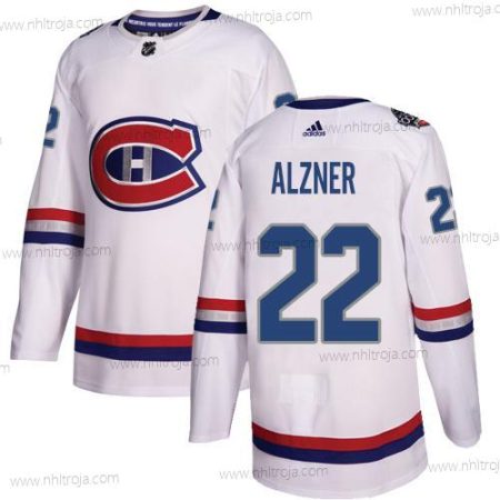 Adidas Herrar Montreal Canadiens #22 Karl Alzner Vit Autentisk 2017 100 Klassisk Stitched NHL Tröjor