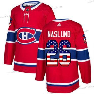 Adidas Herrar Montreal Canadiens #26 Mats Naslund Röd Autentisk USA Flag Stitched NHL Hemma Tröjor