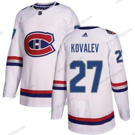 Adidas Herrar Montreal Canadiens #27 Alexei Kovalev Vit Autentisk 2017 100 Klassisk Stitched NHL Tröjor