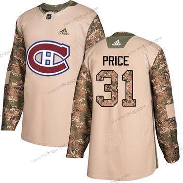 Adidas Herrar Montreal Canadiens #31 Carey Price Camo Autentisk 2017 Veterans Day Stitched NHL Tröjor