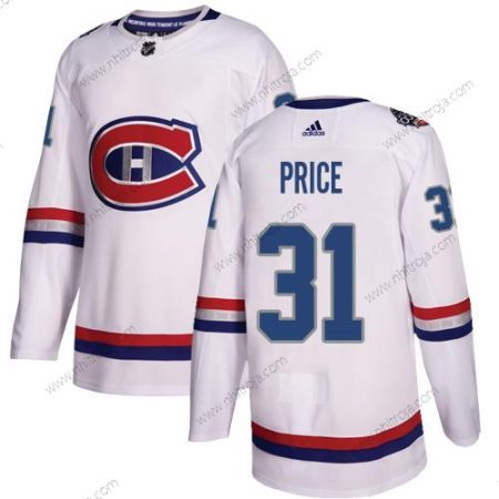 Adidas Herrar Montreal Canadiens #31 Carey Price Vit Autentisk 2017 100 Klassisk Stitched NHL Tröjor