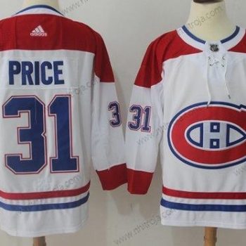 Adidas Herrar Montreal Canadiens #31 Carey Price Vit Road Autentisk Stitched NHL Tröjor