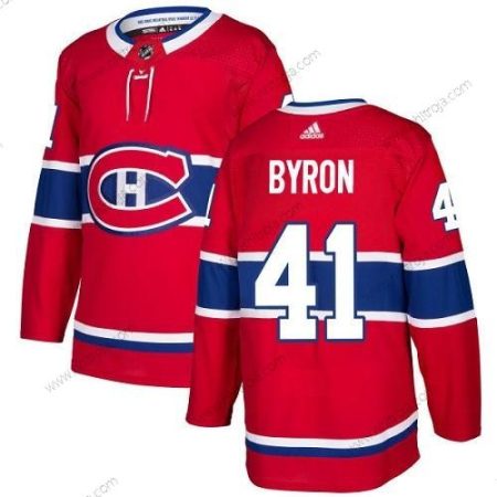 Adidas Herrar Montreal Canadiens #41 Paul Byron Röd Autentisk Stitched NHL Hemma Tröjor