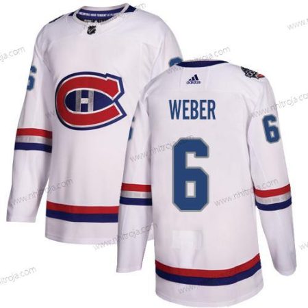 Adidas Herrar Montreal Canadiens #6 Shea Weber Vit Autentisk 2017 100 Klassisk Stitched NHL Tröjor