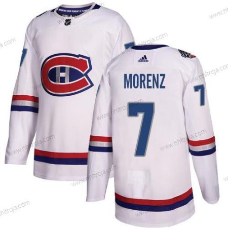 Adidas Herrar Montreal Canadiens #7 Howie Morenz Vit Autentisk 2017 100 Klassisk Stitched NHL Tröjor