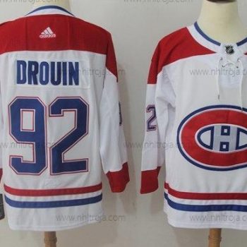 Adidas Herrar Montreal Canadiens #92 Jonathan Drouin Vit Road Autentisk Stitched NHL Tröjor