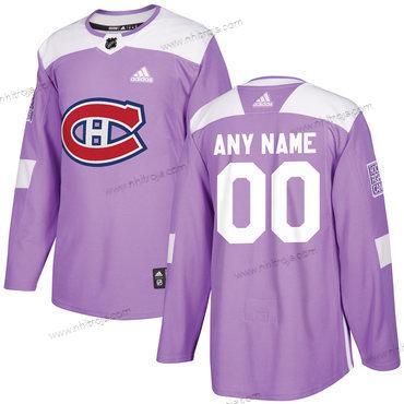 Adidas Herrar Montreal Canadiens Skräddarsydda Lila Rosa Hockey Bekämpar cancer Träning Tröjor