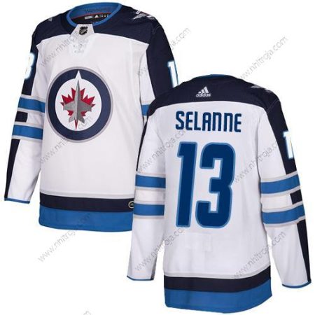 Adidas Herrar NHL Winnipeg Jets #13 Teemu Selanne Vit Autentisk Borta Tröjor