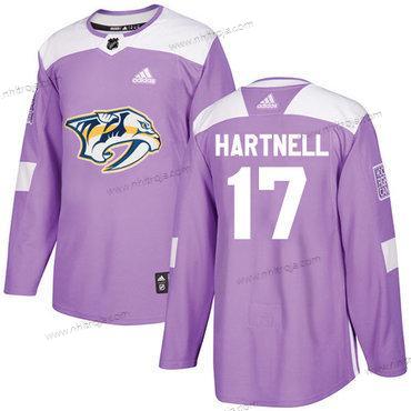 Adidas Herrar Nashville Predators #17 Scott Hartnell Lila Autentisk Bekämpar cancer Stitched NHL Tröjor