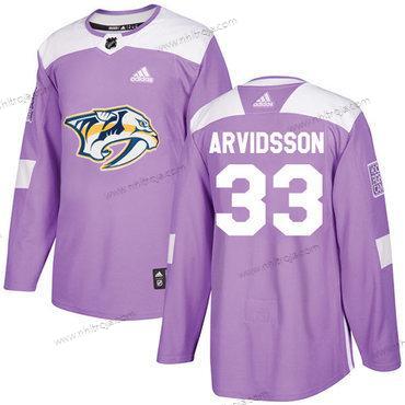 Adidas Herrar Nashville Predators #33 Viktor Arvidsson Lila Autentisk Bekämpar cancer Stitched NHL Tröjor