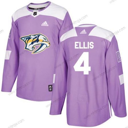 Adidas Herrar Nashville Predators #4 Ryan Ellis Lila Autentisk Bekämpar cancer Stitched NHL Tröjor