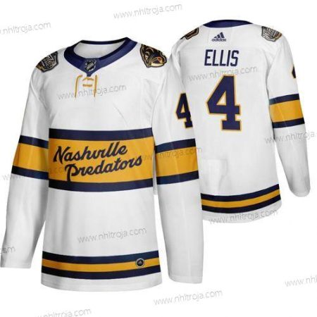 Adidas Herrar Nashville Predators 4 Ryan Ellis Vit 2020 Vinter Klassisk Tröjor