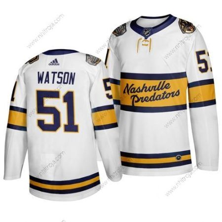 Adidas Herrar Nashville Predators 51 Austin Watson Vit 2020 Vinter Klassisk Tröjor