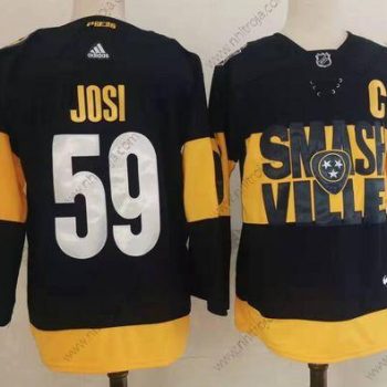 Adidas Herrar Nashville Predators #59 Roman Josi Svart 2022 Stadium Series Stitched NHL Tröjor