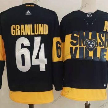 Adidas Herrar Nashville Predators #64 Mikael Granlund Svart 2022 Stadium Series Stitched NHL Tröjor