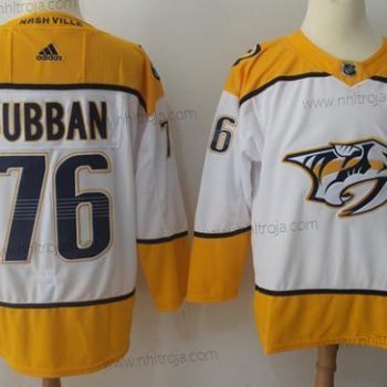 Adidas Herrar Nashville Predators #76 P.K Subban Vit Road Autentisk Stitched NHL Tröjor