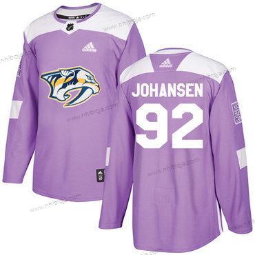 Adidas Herrar Nashville Predators #92 Ryan Johansen Lila Autentisk Bekämpar cancer Stitched NHL Tröjor