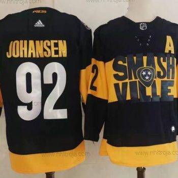 Adidas Herrar Nashville Predators #92 Ryan Johansen Svart 2022 Stadium Series Stitched NHL Tröjor