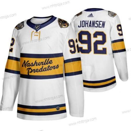 Adidas Herrar Nashville Predators 92 Ryan Johansen Vit 2020 Vinter Klassisk Tröjor