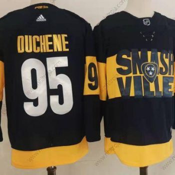 Adidas Herrar Nashville Predators #95 Matt Duchene Svart 2022 Stadium Series Stitched NHL Tröjor