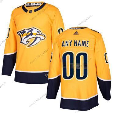 Adidas Herrar Nashville Predators Skräddarsydda Gul 2017-2018 Hockey Stitched NHL Tröjor