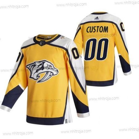 Adidas Herrar Nashville Predators Skräddarsydda Gul 2020-21 Omvänd Retro Alternativ NHL Tröjor