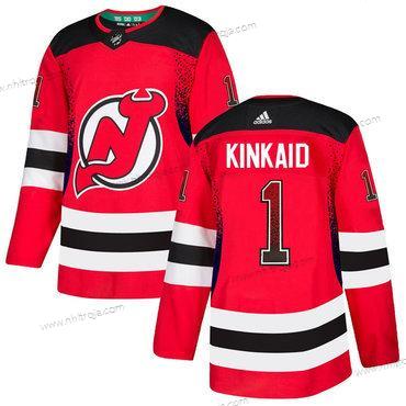 Adidas Herrar New Jersey Devils #1 Keith Kinkaid Röd Tröjor