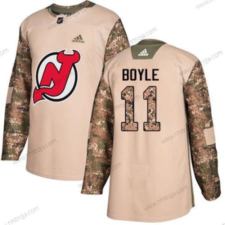 Adidas Herrar New Jersey Devils #11 Brian Boyle Camo Autentisk 2017 Veterans Day Stitched NHL Tröjor