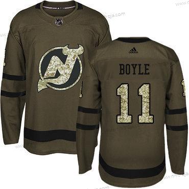 Adidas Herrar New Jersey Devils #11 Brian Boyle Grön Salute to Service Stitched NHL Tröjor