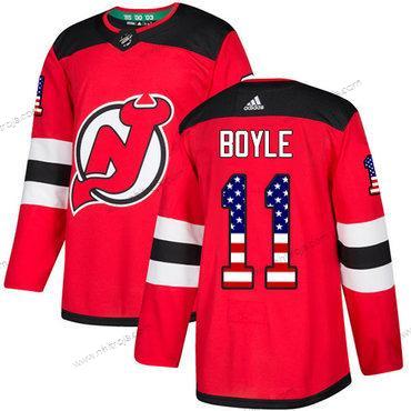 Adidas Herrar New Jersey Devils #11 Brian Boyle Röd Autentisk USA Flag Stitched NHL Hemma Tröjor