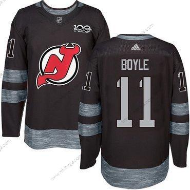 Adidas Herrar New Jersey Devils #11 Brian Boyle Svart 1917-2017 100th Jubileum Stitched NHL Tröjor