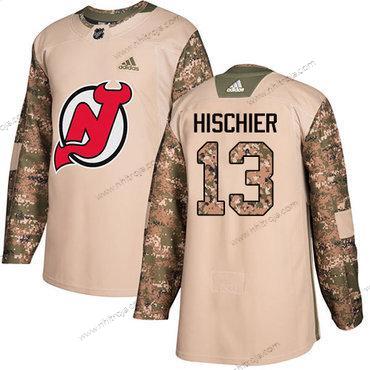 Adidas Herrar New Jersey Devils #13 Nico Hischier Camo Autentisk 2017 Veterans Day Stitched NHL Tröjor